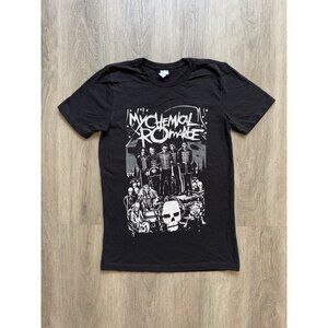 Vintage Y2K My Chemical Romance Band Tee Grunge Emo Rock Black Shirt Small Rare
